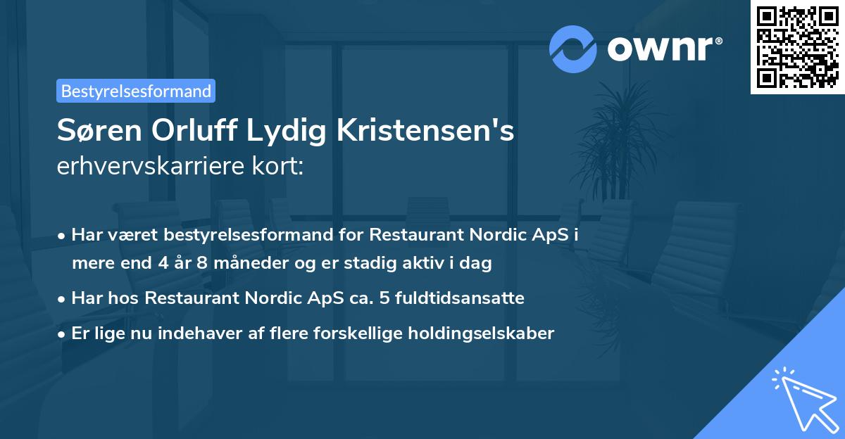 Søren Orluff Lydig Kristensen's erhvervskarriere kort