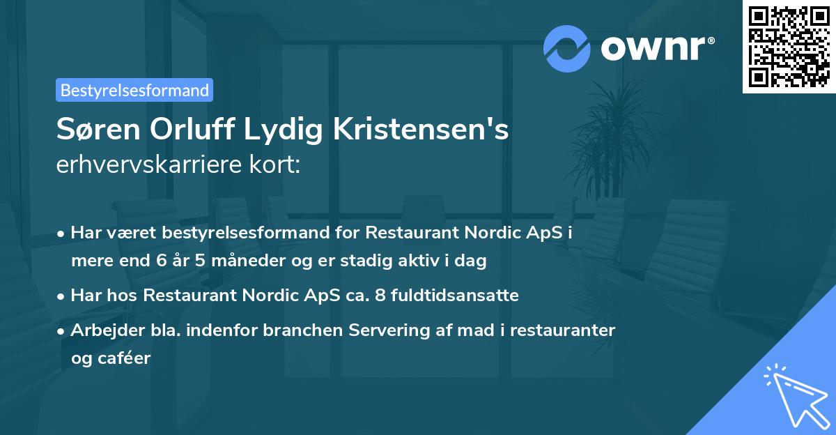 Søren Orluff Lydig Kristensen's erhvervskarriere kort