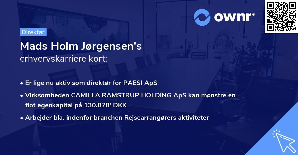 Mads Holm Jørgensen's erhvervskarriere kort