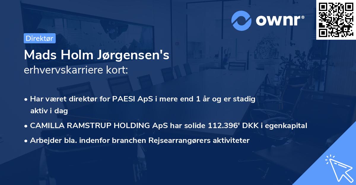 Mads Holm Jørgensen's erhvervskarriere kort
