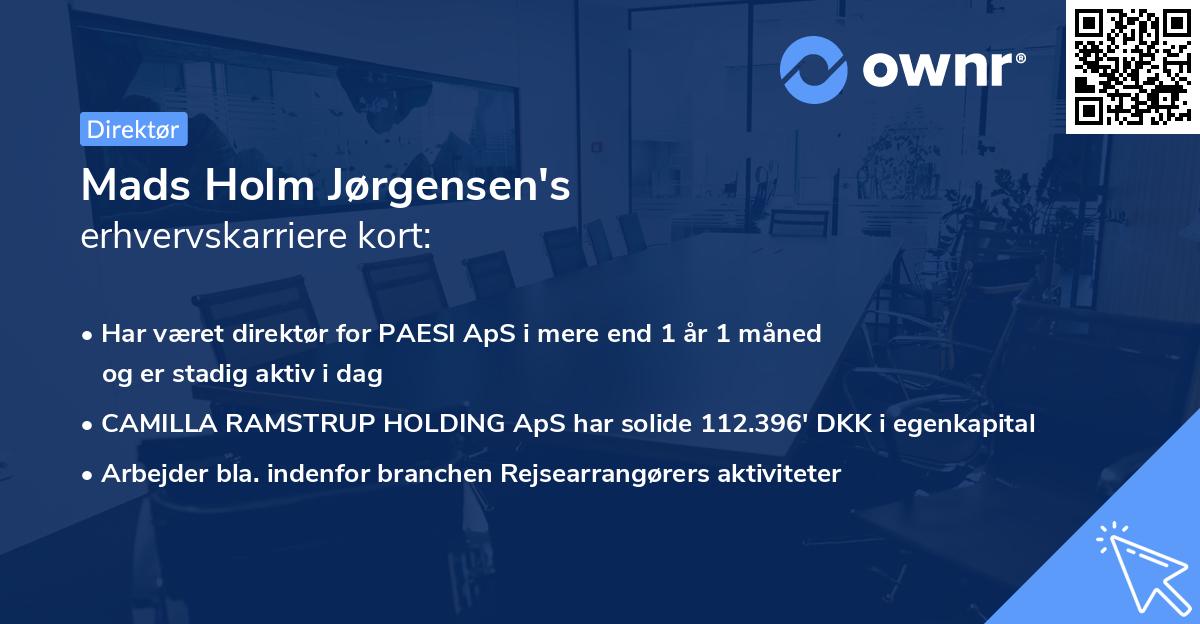 Mads Holm Jørgensen's erhvervskarriere kort