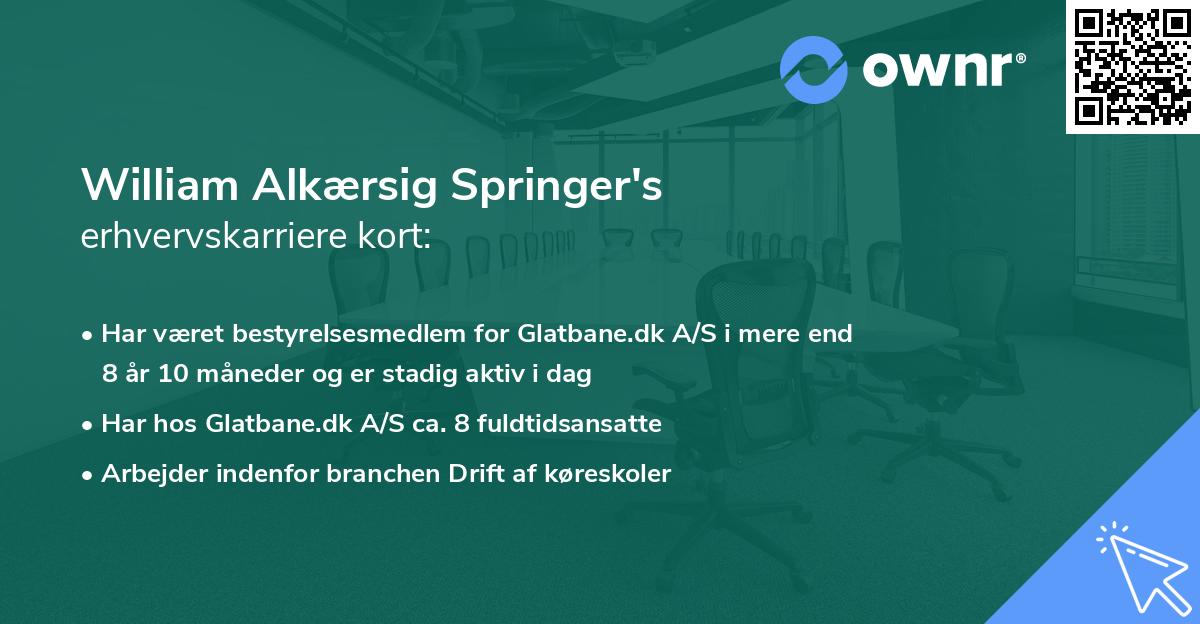 William Alkærsig Springer's erhvervskarriere kort