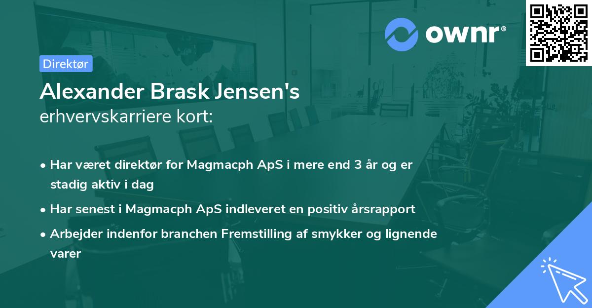 Alexander Brask Jensen's erhvervskarriere kort