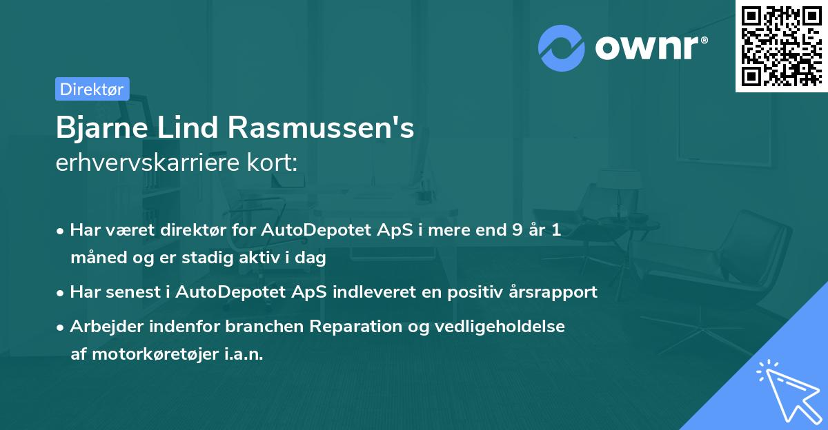 Bjarne Lind Rasmussen's erhvervskarriere kort