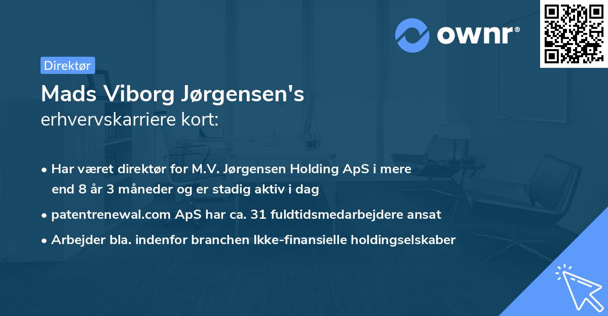 Mads Viborg Jørgensen's erhvervskarriere kort