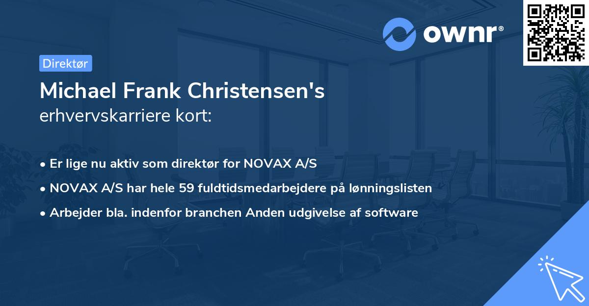 Michael Frank Christensen's erhvervskarriere kort