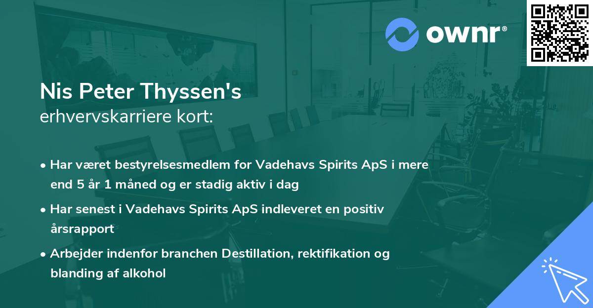 Nis Peter Thyssen's erhvervskarriere kort