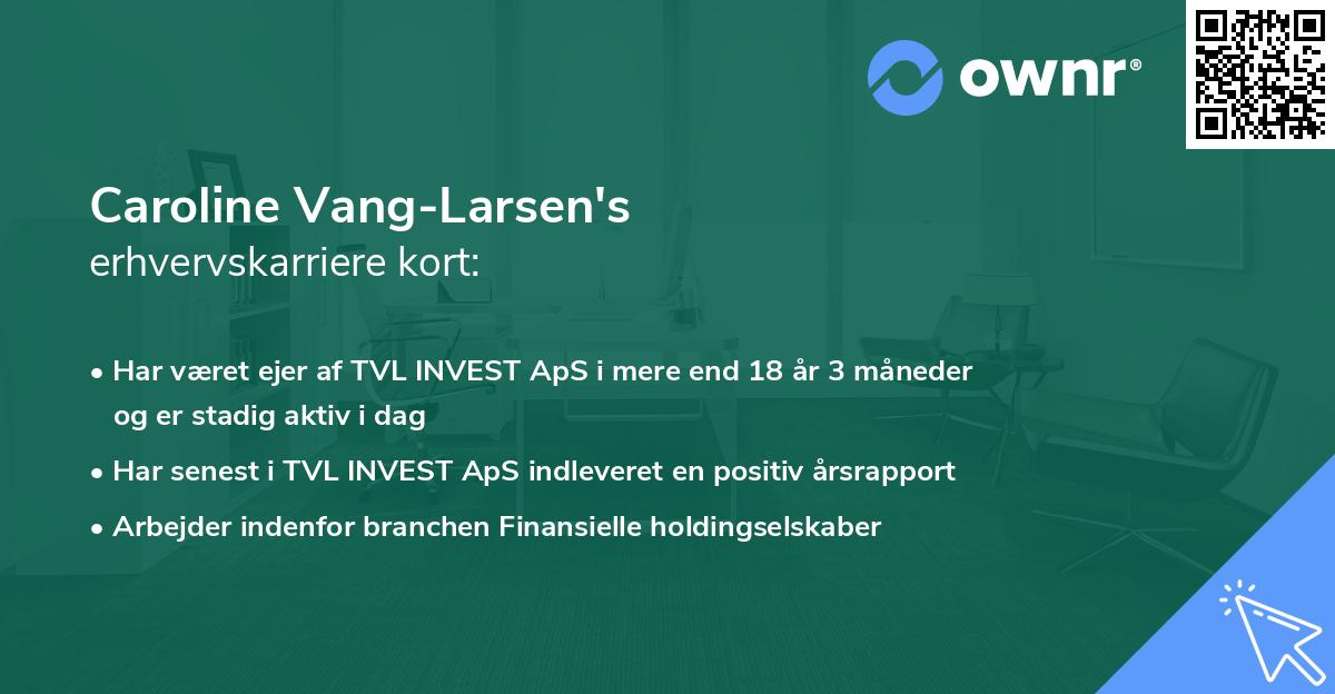 Caroline Vang-Larsen's erhvervskarriere kort