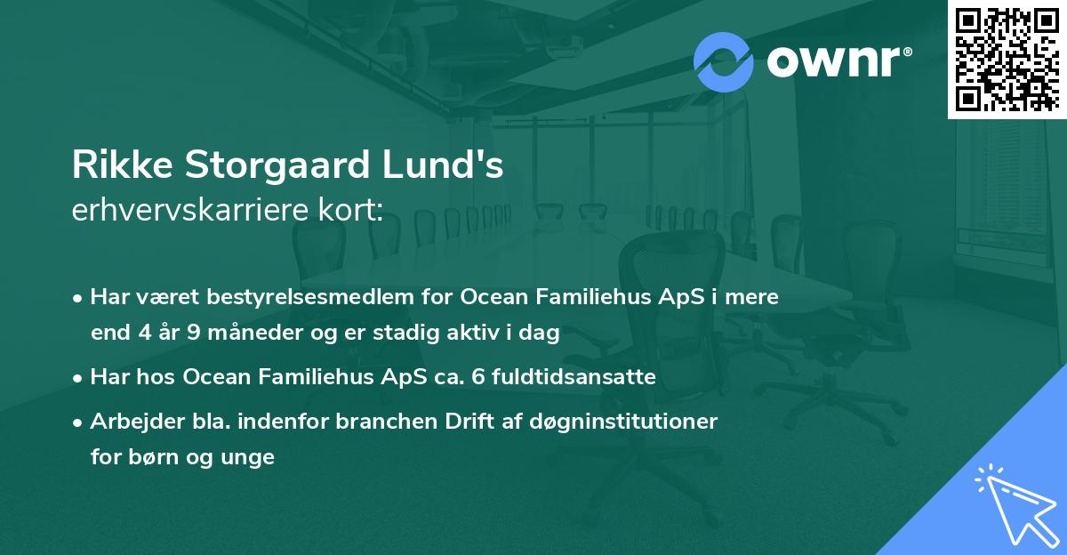 Rikke Storgaard Lund's erhvervskarriere kort