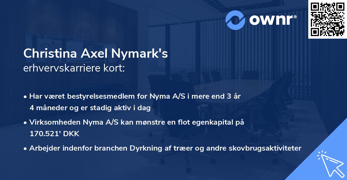 Christina Axel Nymark's erhvervskarriere kort