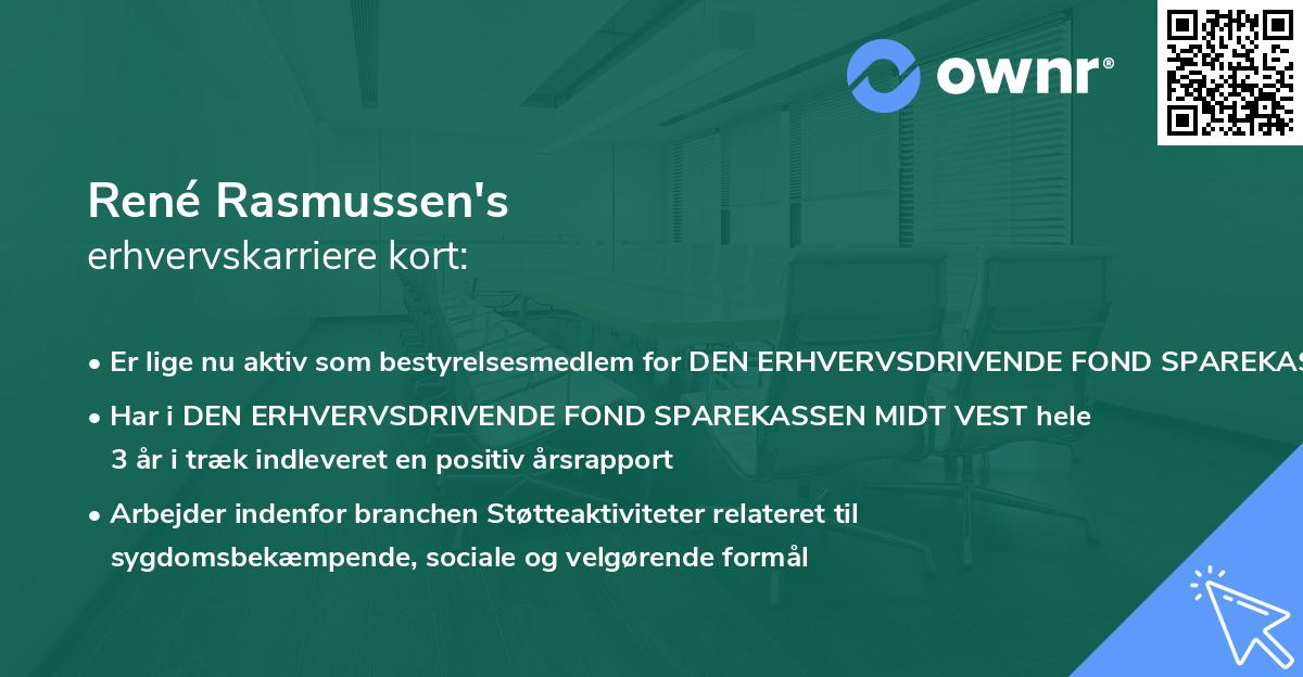 René Rasmussen's erhvervskarriere kort