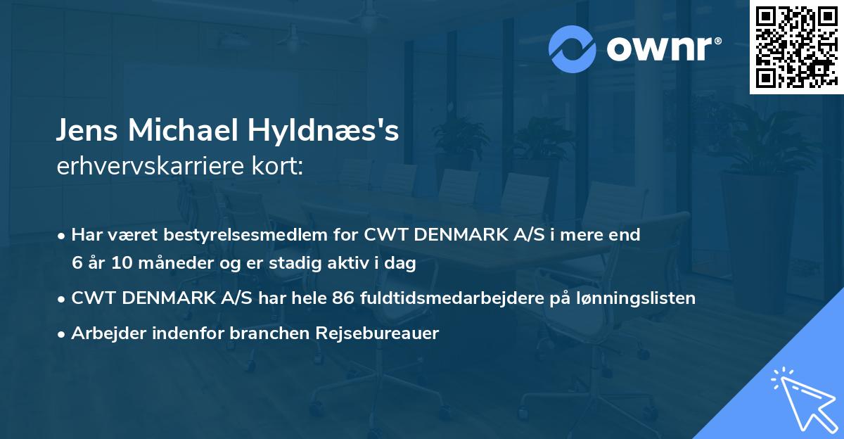 Jens Michael Hyldnæs's erhvervskarriere kort