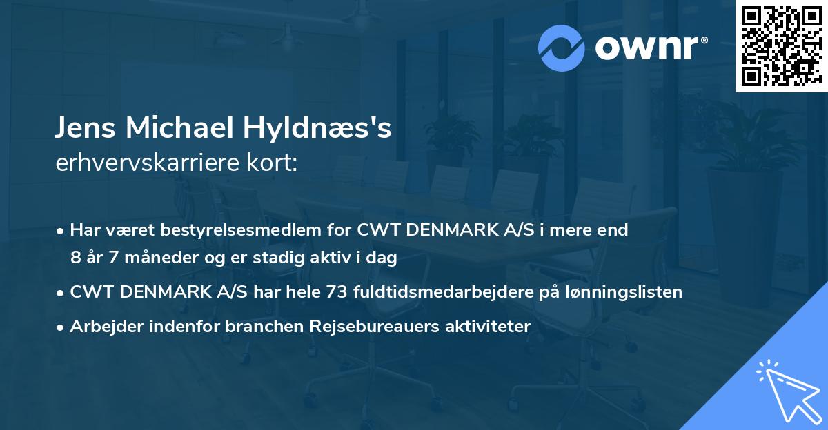 Jens Michael Hyldnæs's erhvervskarriere kort