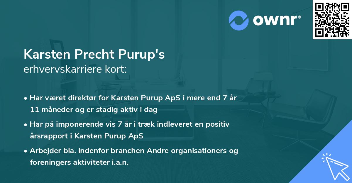 Karsten Precht Purup's erhvervskarriere kort