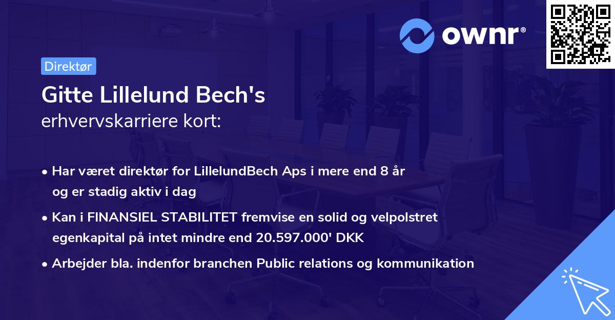 Gitte Lillelund Bech's erhvervskarriere kort