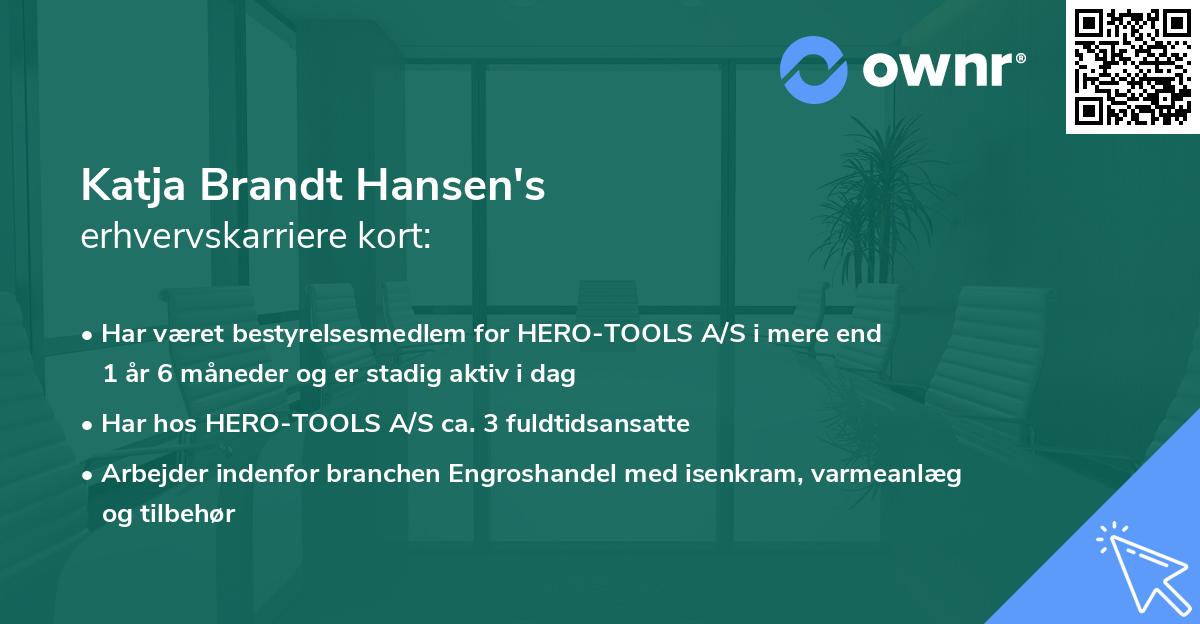 Katja Brandt Hansen's erhvervskarriere kort