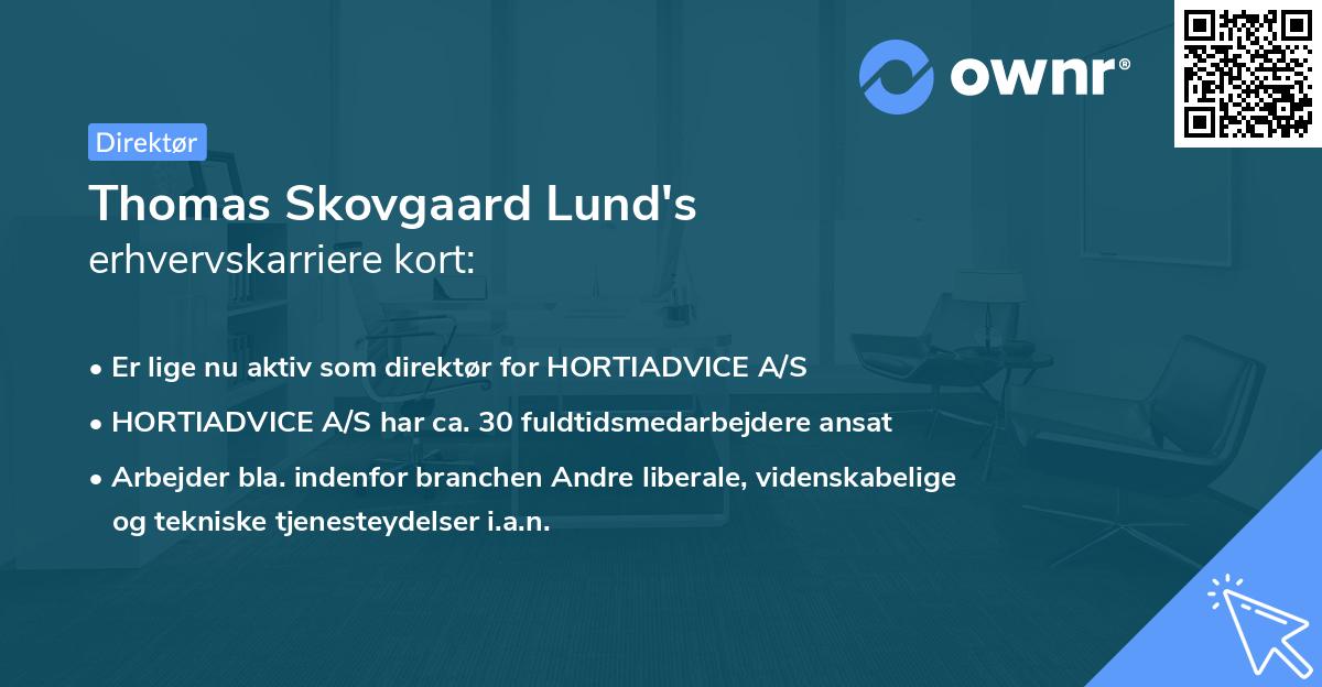 Thomas Skovgaard Lund's erhvervskarriere kort