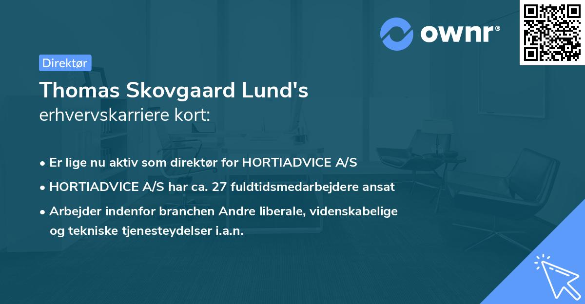 Thomas Skovgaard Lund's erhvervskarriere kort