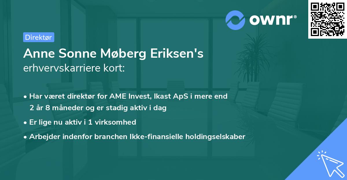 Anne Sonne Møberg Eriksen's erhvervskarriere kort