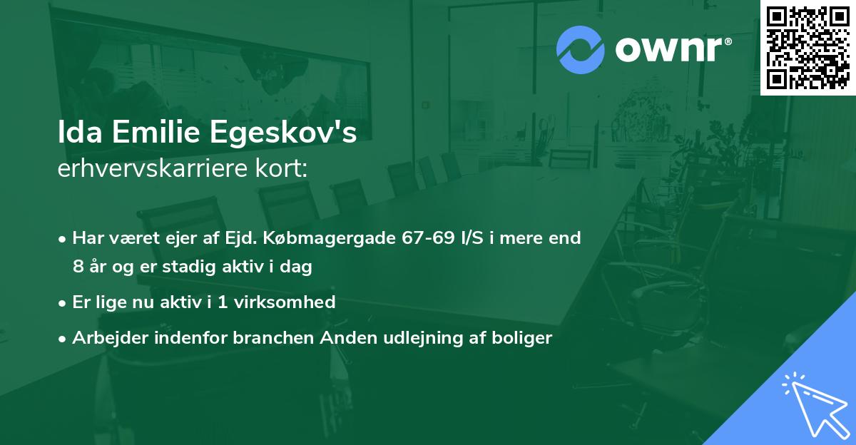Ida Emilie Egeskov's erhvervskarriere kort