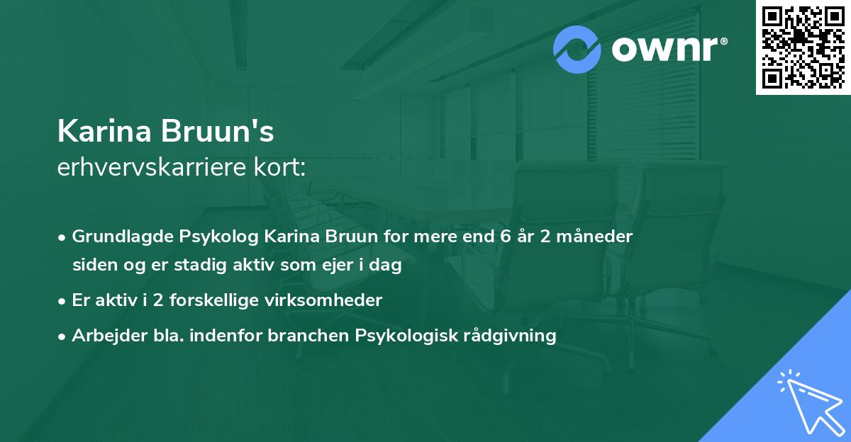 Karina Bruun's erhvervskarriere kort