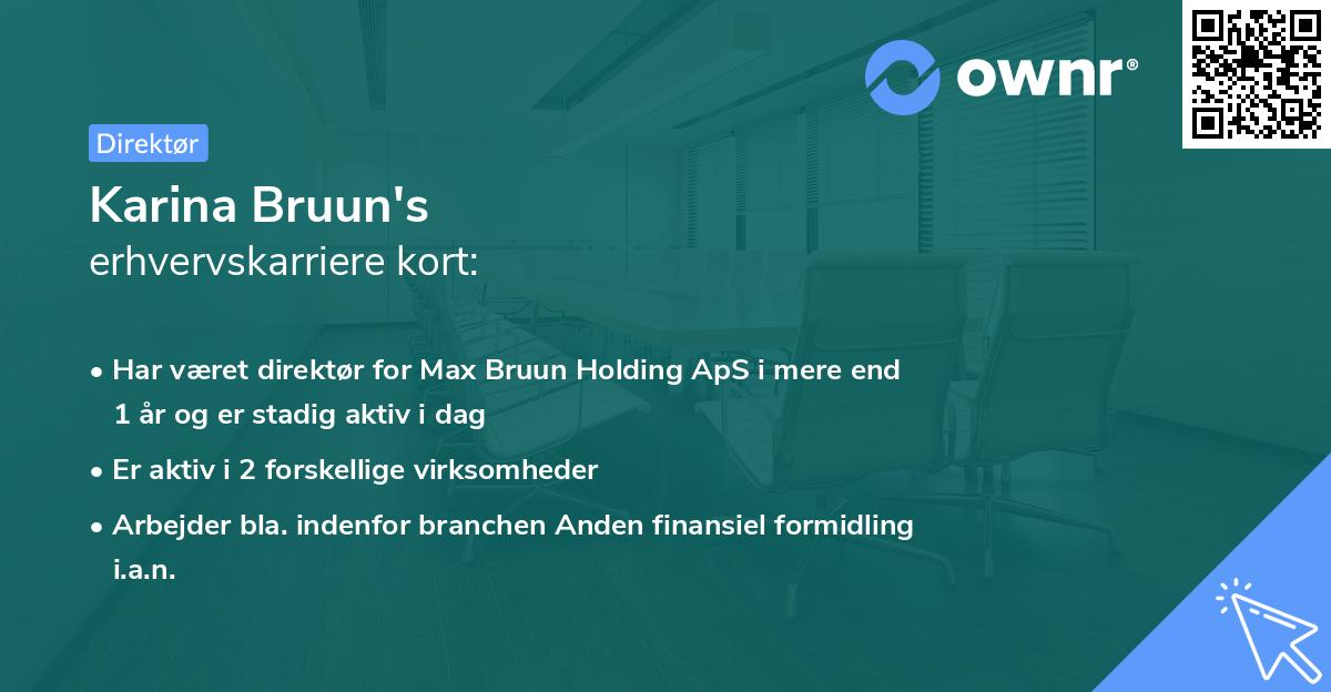 Karina Bruun's erhvervskarriere kort