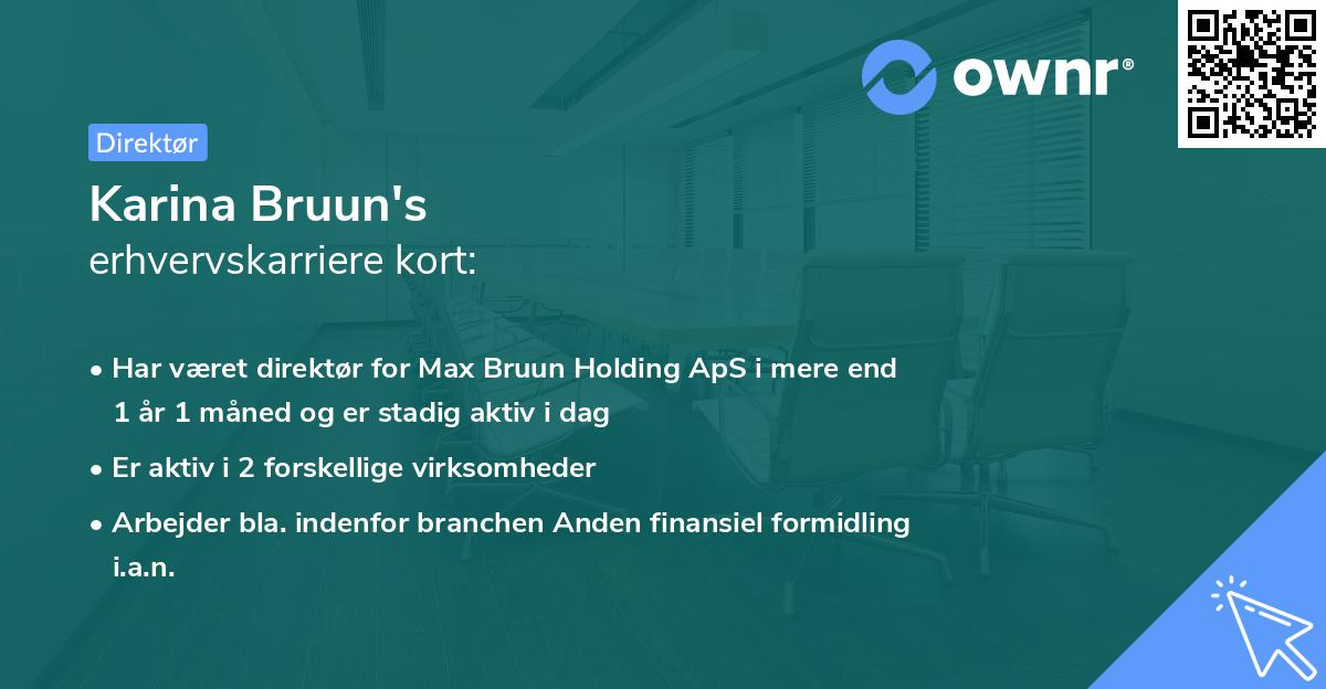 Karina Bruun's erhvervskarriere kort