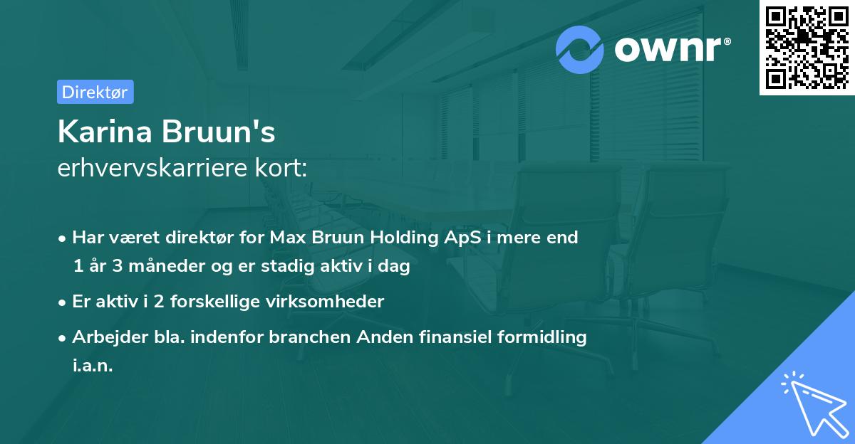 Karina Bruun's erhvervskarriere kort