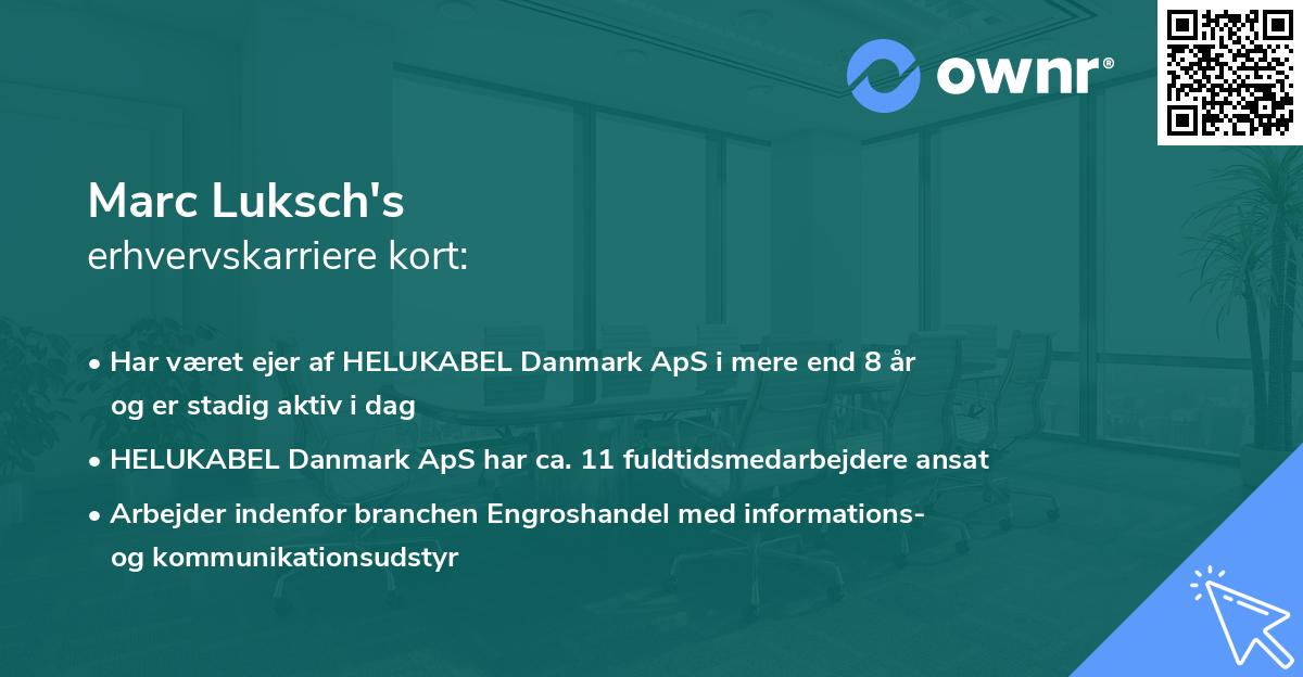 Marc Luksch's erhvervskarriere kort