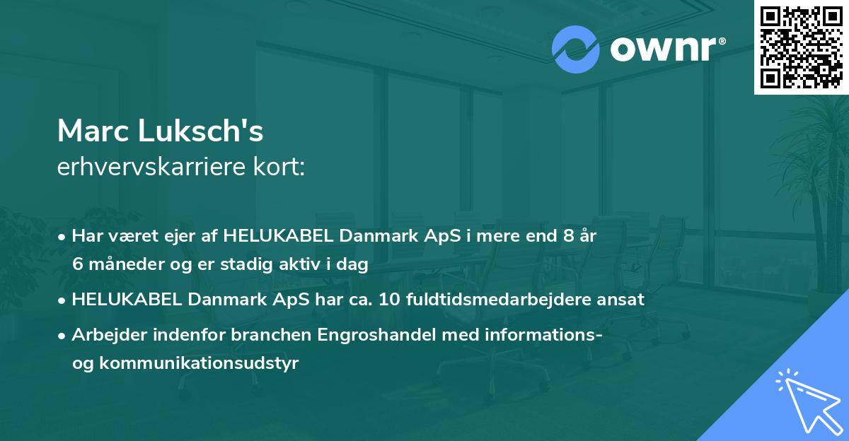 Marc Luksch's erhvervskarriere kort