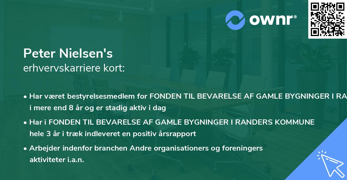 Peter Nielsen's erhvervskarriere kort