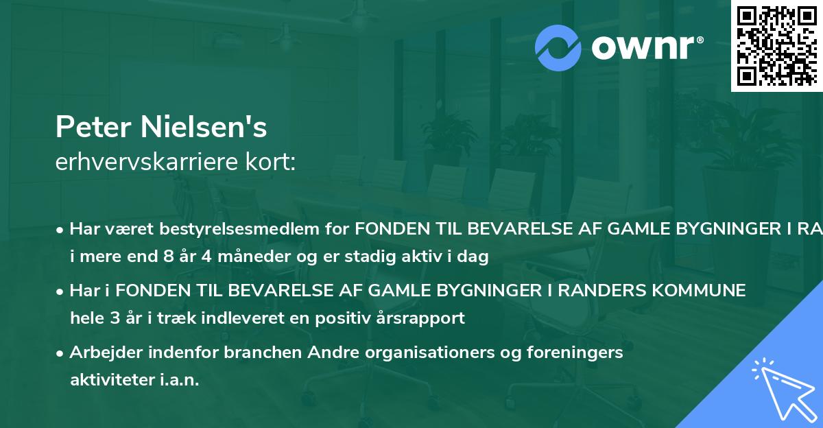 Peter Nielsen's erhvervskarriere kort