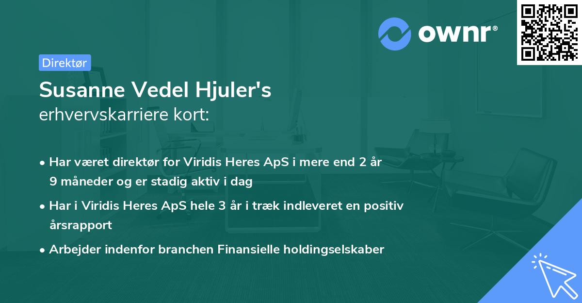Susanne Vedel Hjuler's erhvervskarriere kort