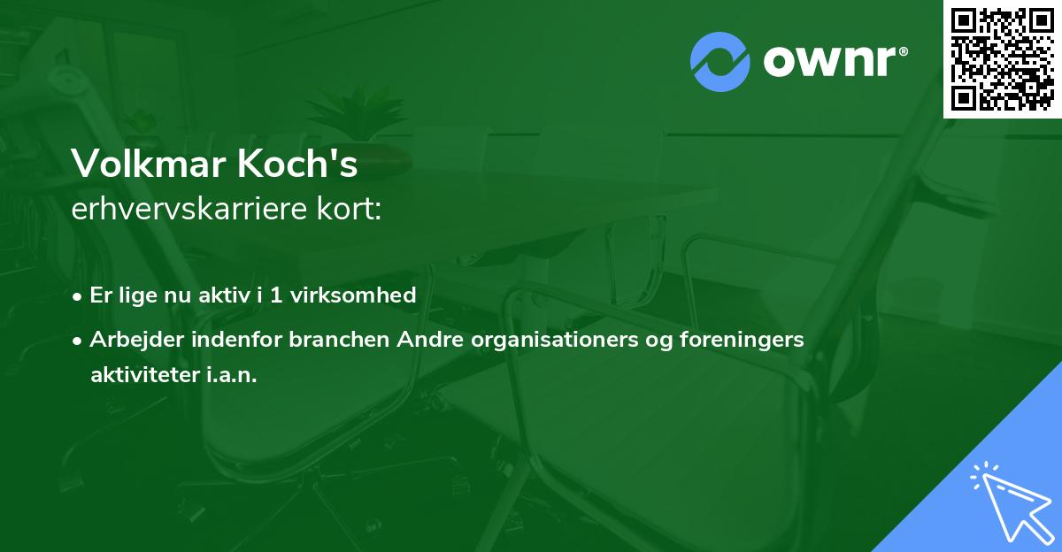 Volkmar Koch's erhvervskarriere kort