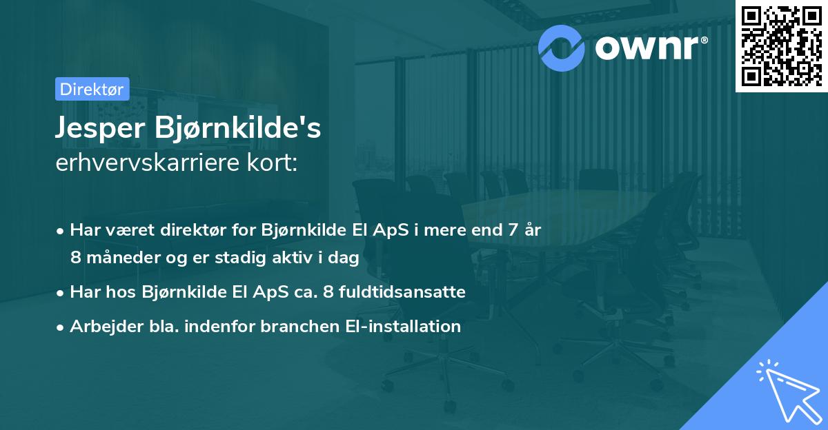Jesper Bjørnkilde's erhvervskarriere kort