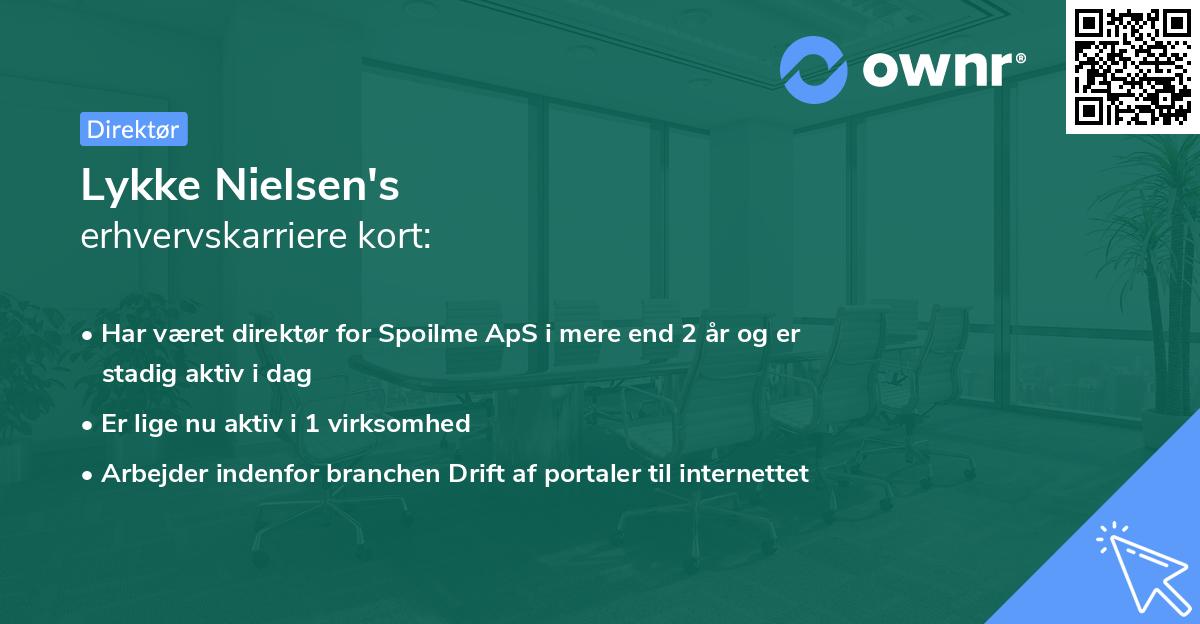 Lykke Nielsen's erhvervskarriere kort