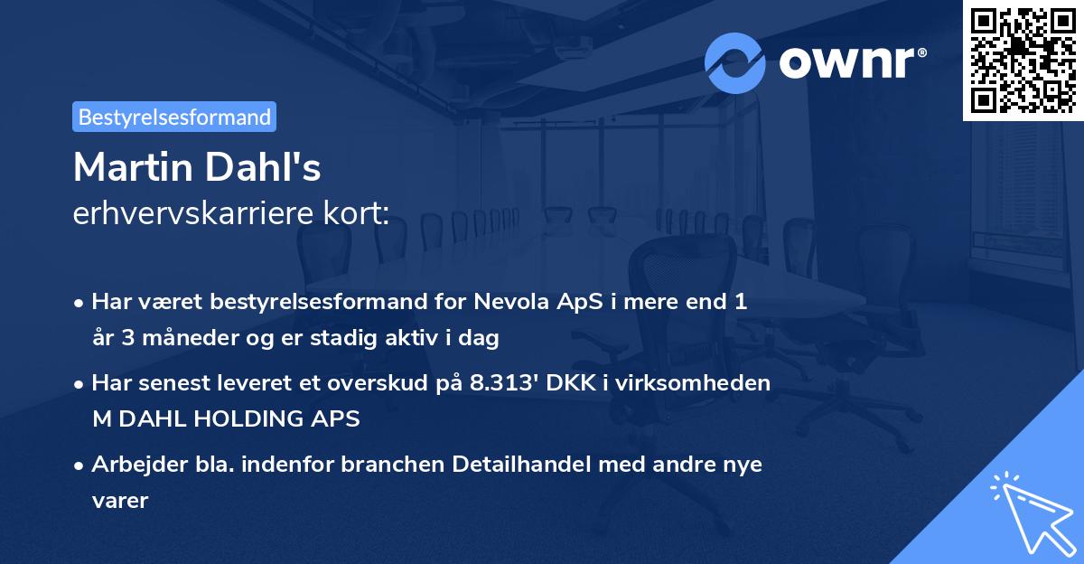 Martin Dahl's erhvervskarriere kort