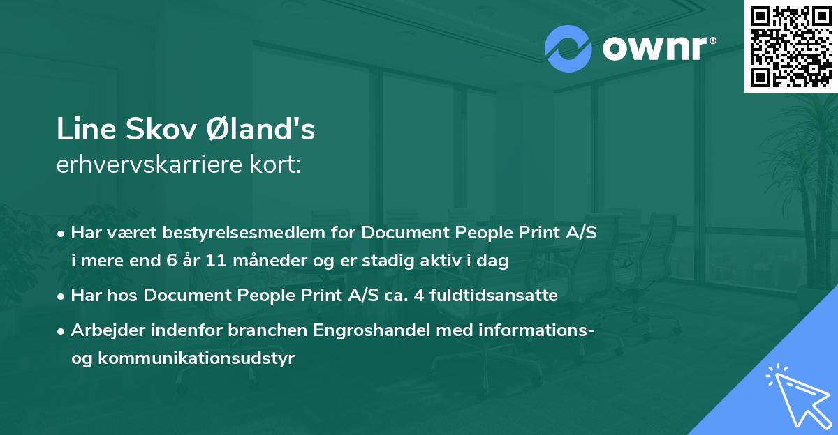 Line Skov Øland's erhvervskarriere kort