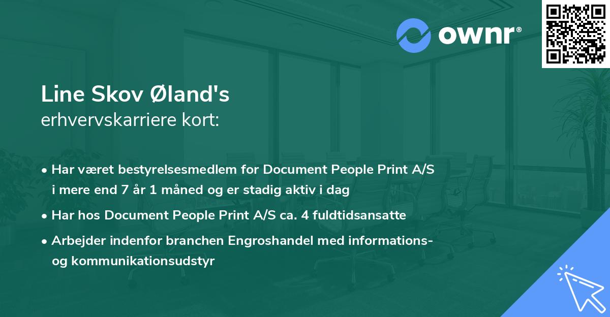 Line Skov Øland's erhvervskarriere kort