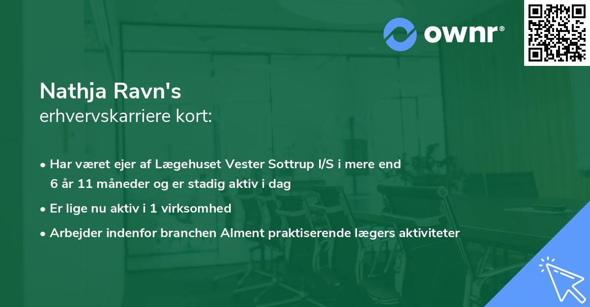 Nathja Ravn's erhvervskarriere kort