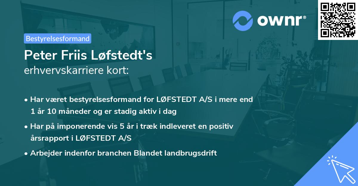 Peter Friis Løfstedt's erhvervskarriere kort