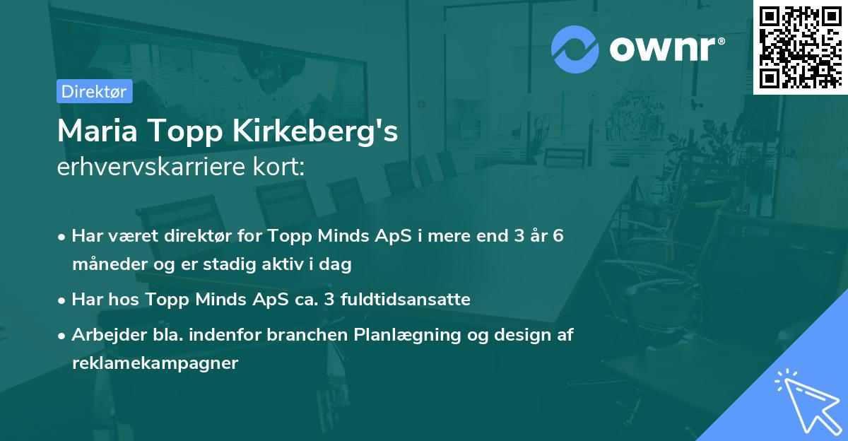 Maria Topp Kirkeberg's erhvervskarriere kort