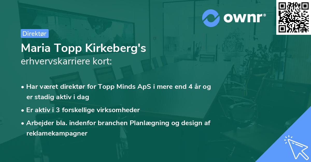 Maria Topp Kirkeberg's erhvervskarriere kort