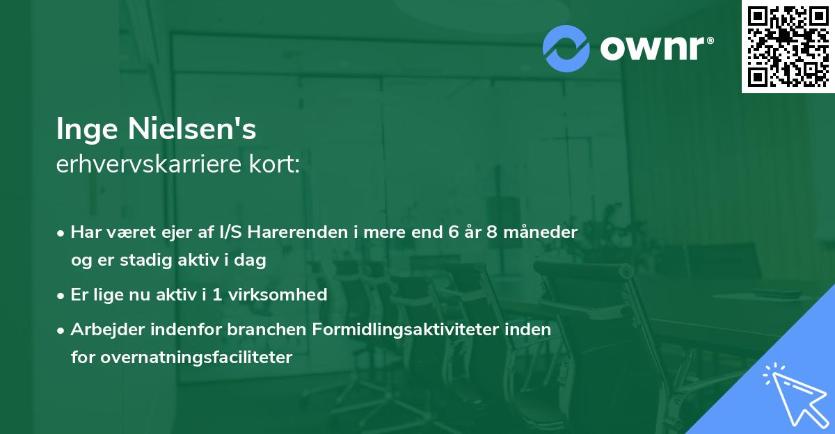 Inge Nielsen's erhvervskarriere kort