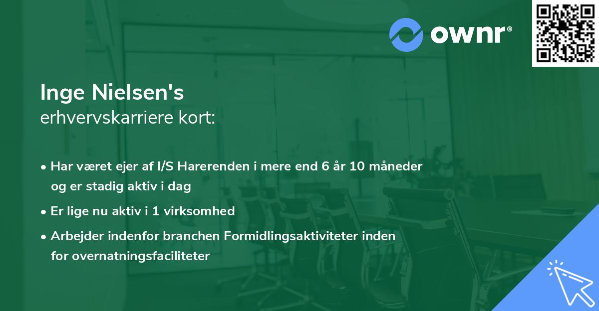 Inge Nielsen's erhvervskarriere kort