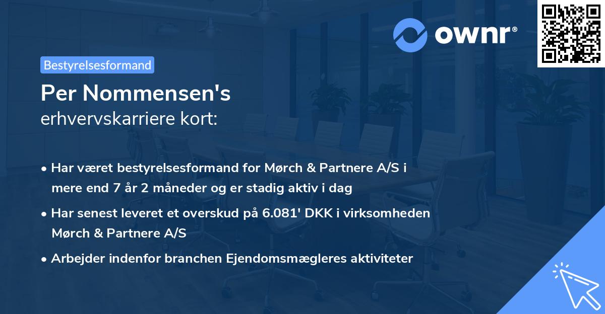Per Nommensen's erhvervskarriere kort