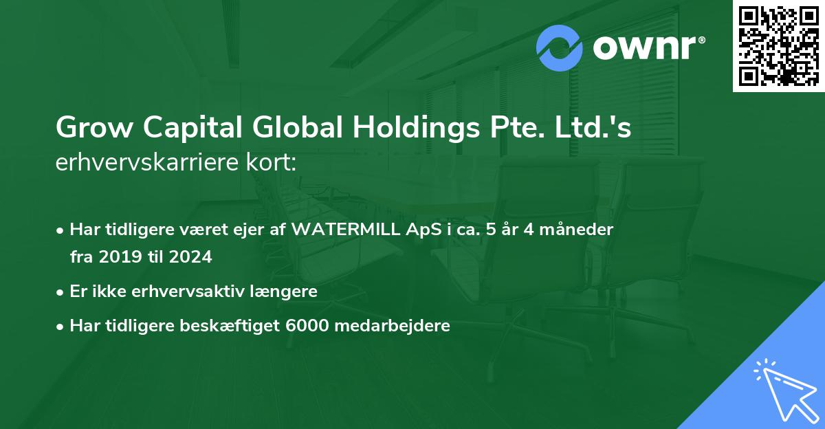 Grow Capital Global Holdings Pte. Ltd.'s erhvervskarriere kort