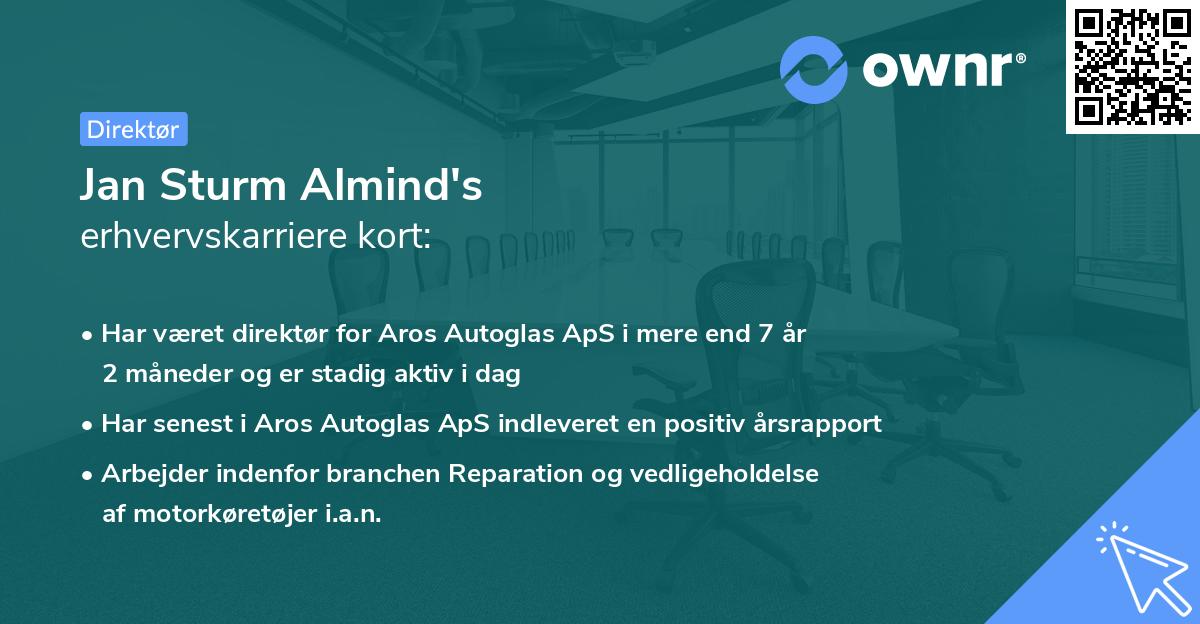 Jan Sturm Almind's erhvervskarriere kort