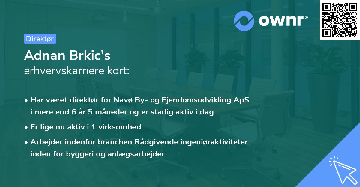 Adnan Brkic's erhvervskarriere kort