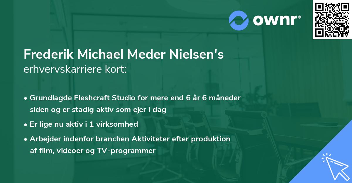 Frederik Michael Meder Nielsen's erhvervskarriere kort